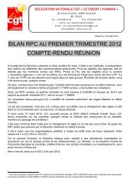 cr bilan rpc premier trimestre 2012 - CGT LCL - Le CrÃ©dit Lyonnais