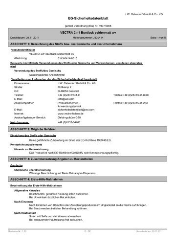 EG-Sicherheitsdatenblatt - Vectra