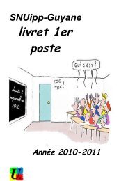 livret 1er poste - SNUipp Guyane