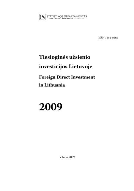 Tiesioginės užsienio investicijos Lietuvoje Foreign Direct Investment ...