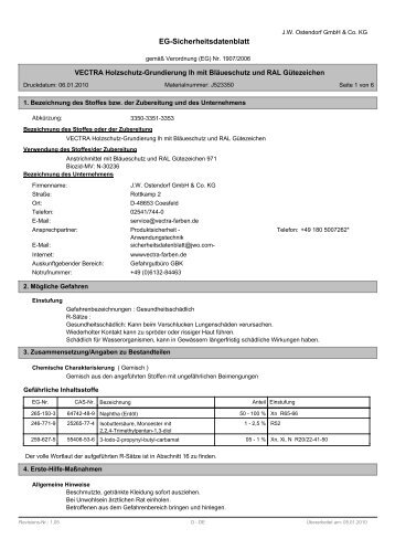 EG-Sicherheitsdatenblatt - Vectra-farben.de