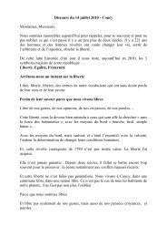 Discours du 14 juillet 2009 - Coucy - Commune de Coucy