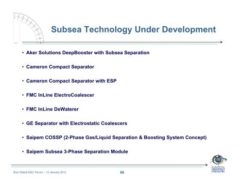 Subsea Separation and Processing of Oil, Gas & Produced Water ...