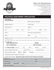 POLITICAL SIGN PERMIT APPLICATION - City of Covington