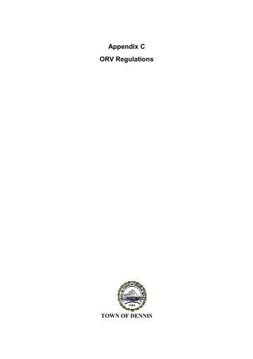 ORV Regulations - the Town of Dennis