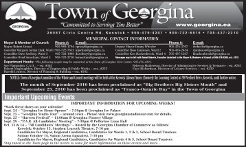 Important Upcoming Events - Town of Georgina