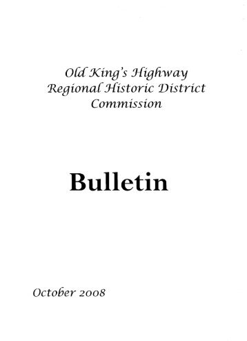 OKH Regional Historic District Bulletin - the Town of Dennis