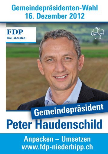 Flyer Peter Haudenschild - FDP Niederbipp