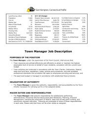 Town Manager Job Description - East Hampton, Connecticut