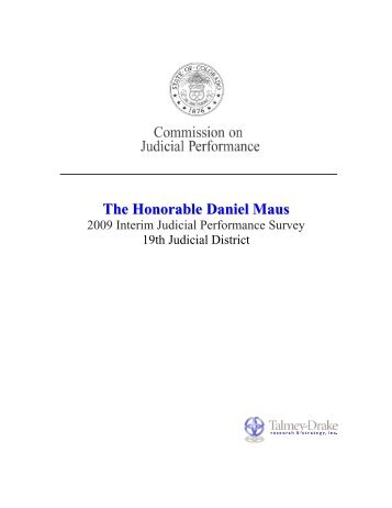 Judge Daniel Maus - Commissions on Judicial Performance