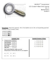 INSPECTTM Assessment CCE Grade 4 Math Pink Interim 10_11 ...