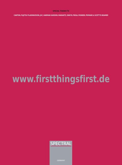 FIRST THINGS FIRST - HomeCinemaCenter.de