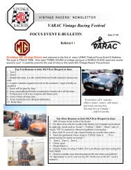 VARAC Vintage Racing Festival - MGVR.org