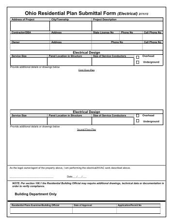 Ohio Residential Plan Submittal Form - Delaware County, Ohio