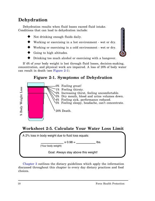 Force Health Protection: Nutrition and Exercise Resource Manual