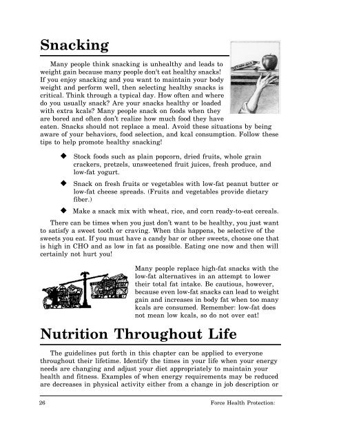 Force Health Protection: Nutrition and Exercise Resource Manual