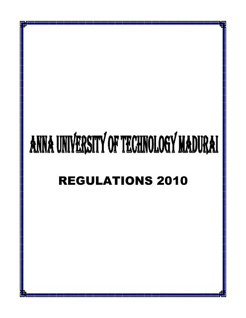 UG Regulations 2010 - Anna University