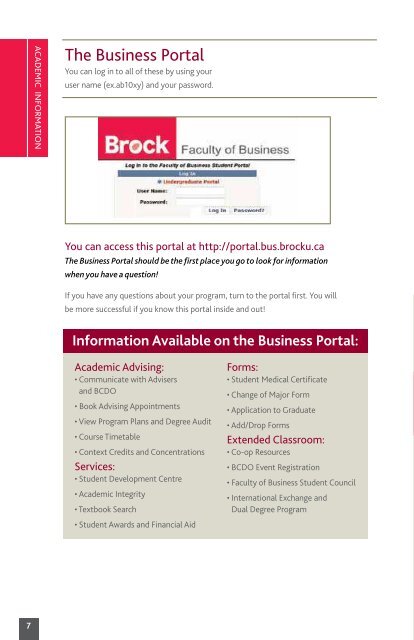 Brock 101 - Portal - Brock University