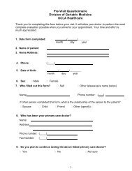 Pre-Visit Questionnaire - GeroNet - UCLA