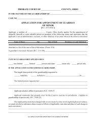county, ohio application for appointment of guardian of minor