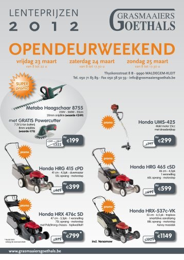 OPENDEURWEEKEND - grasmaaiers Goethals