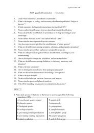 Ph.D. Qualified Examination (Taxonomy) 1. Under what condition ...