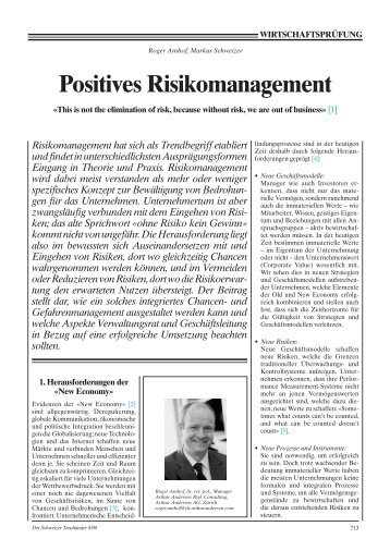 Positives Risikomanagement