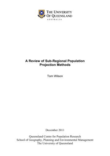 A Review of Sub-Regional Population Projection Methods