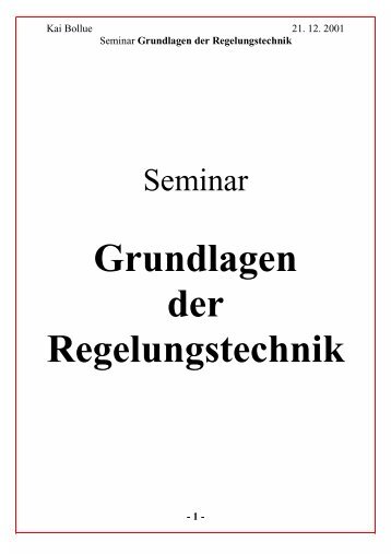 Grundlagen der Regelungstechnik