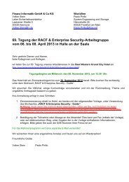 69. Tagung der RACF & Enterprise Security-Arbeitsgruppe vom 06 ...