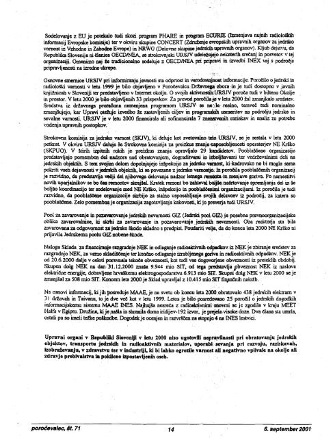 LETU 2000 - Uprava Republike Slovenije za jedrsko varnost