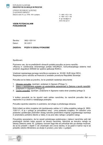 Poziv k oddaji ponudbe - Uprava Republike Slovenije za jedrsko ...
