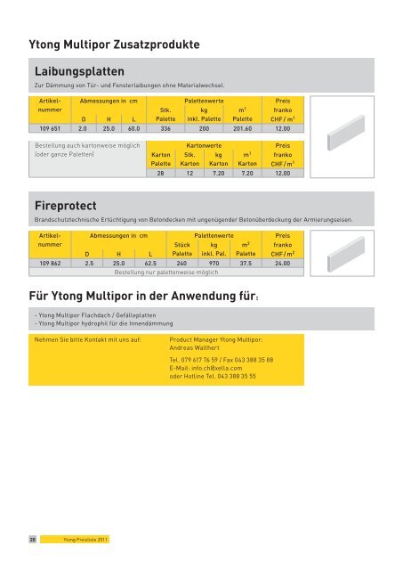 Preisliste 2011 - ytong.ch