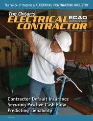 Winter 2008 - Electrical Contractors Association of Ontario