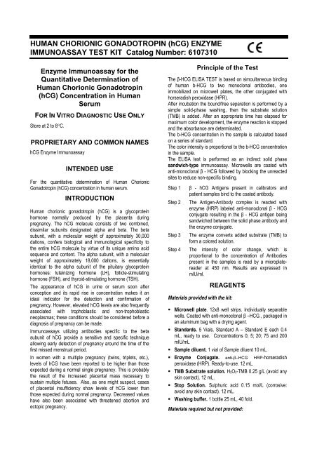 Human Chorionic Gonadotropin Hcg Enzyme Linear