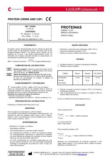 PROTEINAS - LINEAR CHEMICALS