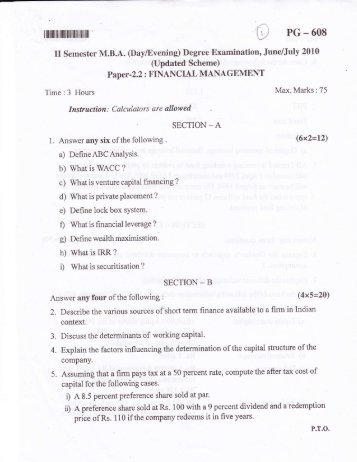 Paper - 2.2 : FINANCIAL MANAGEMENT - Surana college