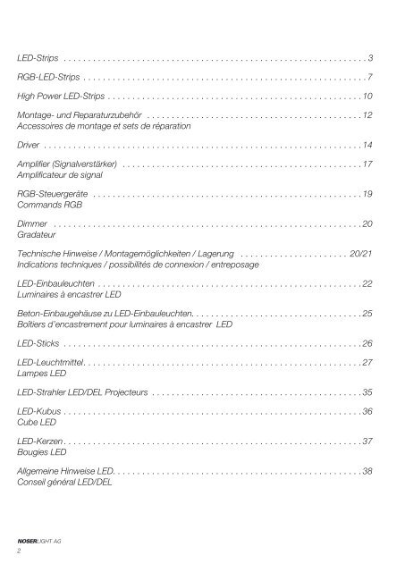 LED-Lampen - NOSERLIGHT AG, Ottenbacherstrasse 25, CH-8909 ...