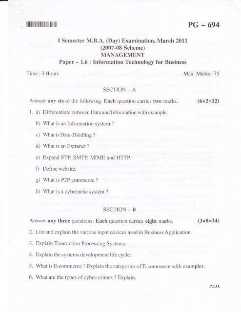 Paper - 1.6 : Information Technology for Business - Surana college