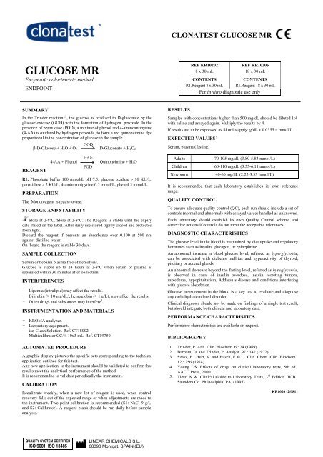 GLUCOSE MR - LINEAR CHEMICALS