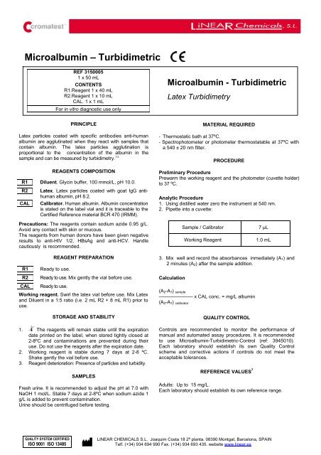Microalbumin – Turbidimetric - Linear