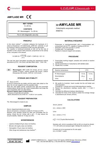 α-AMYLASE MR - LINEAR CHEMICALS