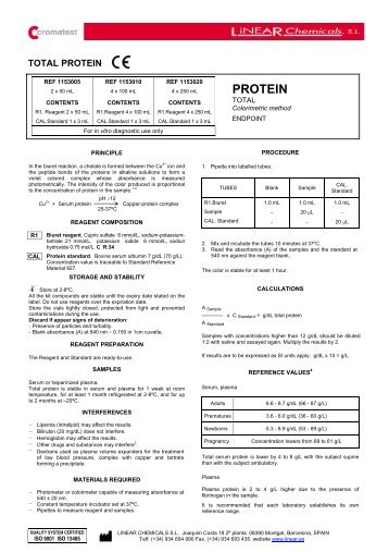 PROTEIN - LINEAR CHEMICALS