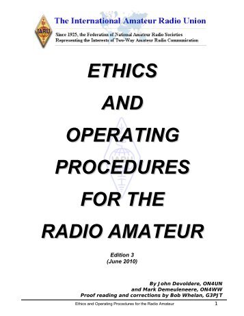 English - Amateur Radio Ethics and Operating Procedures