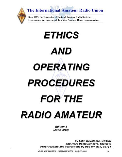 English - Amateur Radio Ethics and Operating Procedures
