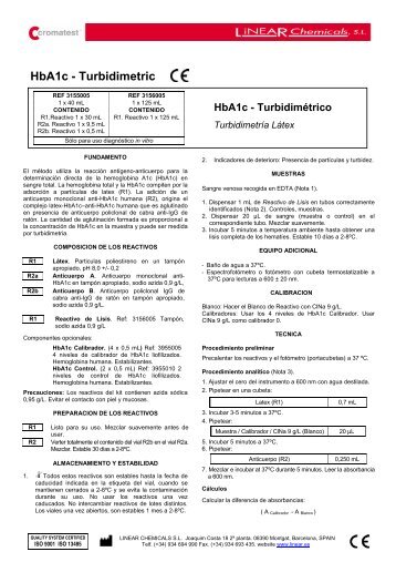 HbA1c - Turbidimetric - LINEAR CHEMICALS