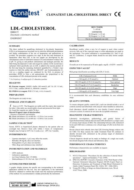 LDL-CHOLESTEROL - LINEAR CHEMICALS