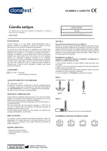 Giardia antigen - LINEAR CHEMICALS