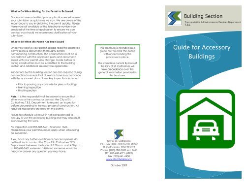 Guide For Accessory Buildings City Of St Catharines