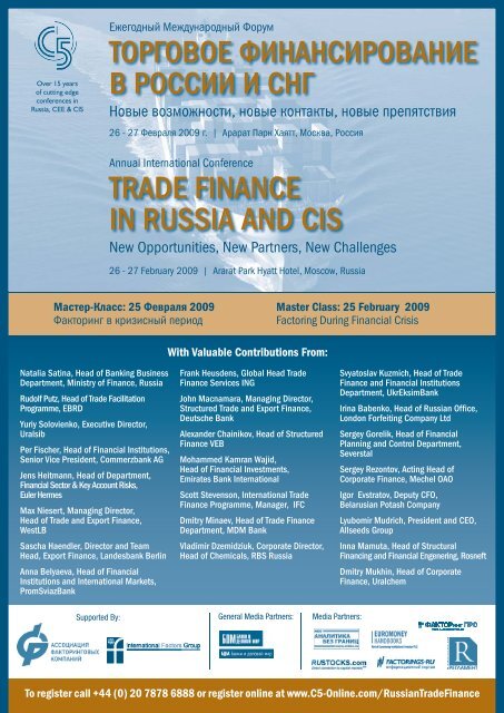 TRADE FINANCE IN RUSSIA AND CIS - Elitelife Europe